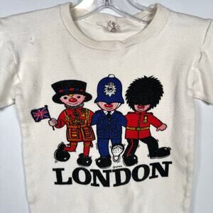 Vintage AG 1976 London Souvenier T-Shirt 100% Cotton Crewneck Kids Size S (30)